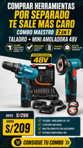 COMBO MAESTRO 2 EN 1: TALADRO + MINI AMOLADORA 48V