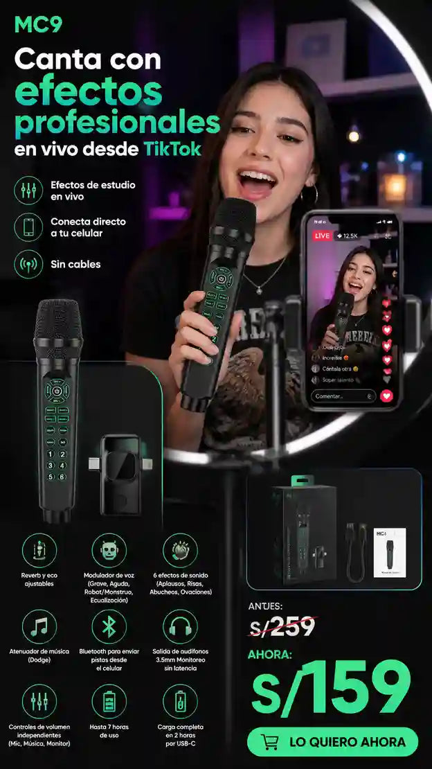 MICRÓFONO PROFESIONAL PARA LIVES TIPO-C & LIGHTNING